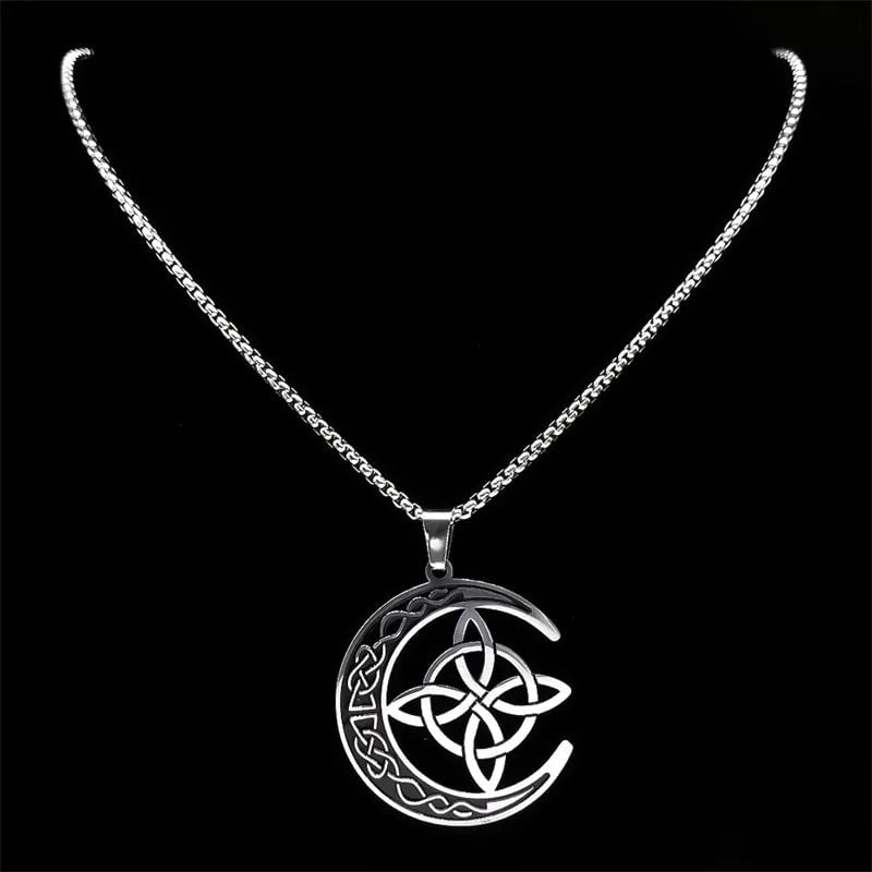 š„Final 3 Hours: 80% OFF - Celtic Knot Crescent Steel Pendant Necklace