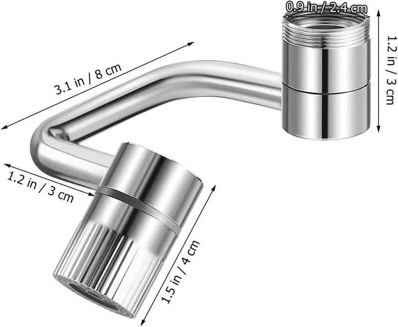 Rotatable Faucet Aerator Extension - for Effortless, All-Angle Control, Rotating Swivel Faucet Aerator Extender, Kitchen Bathroom Sink Faucets Sprayer Attachment with 2 Mode Splash