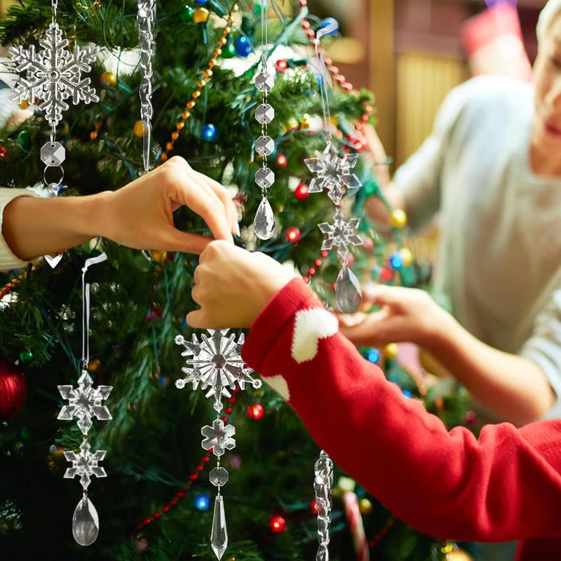 🎄Winter New Year Party Supplies Set - Crystal Snowflake Ornaments For Christmas Tree🎅