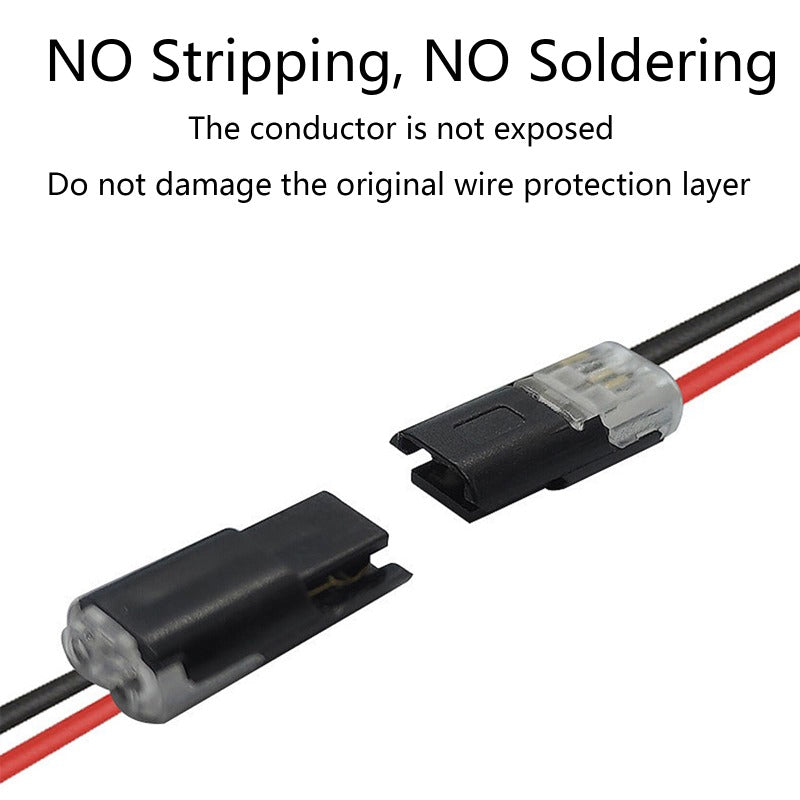🔥Time-Limited Offer -🔌2-Pin Solderless Wire Connector – Compact Plug for LED Strips & 18–22 AWG Cables
