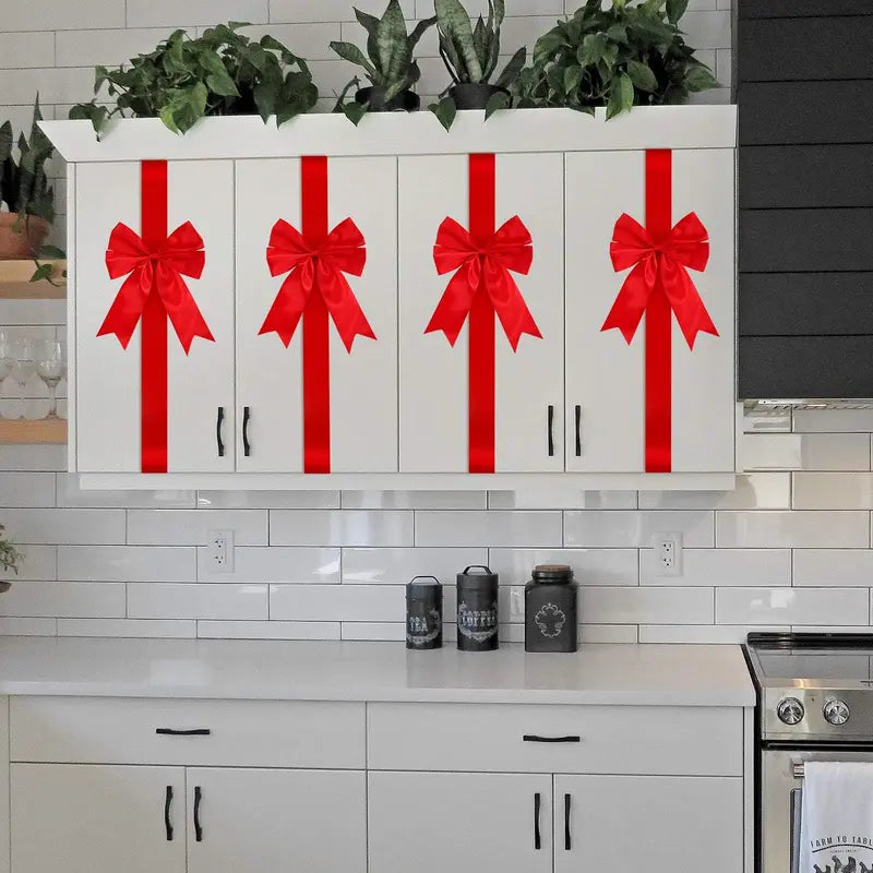 🔥Time-Limited Offer -🎄Christmas Cabinet Ribbon Bows – Instant Festive Makeover