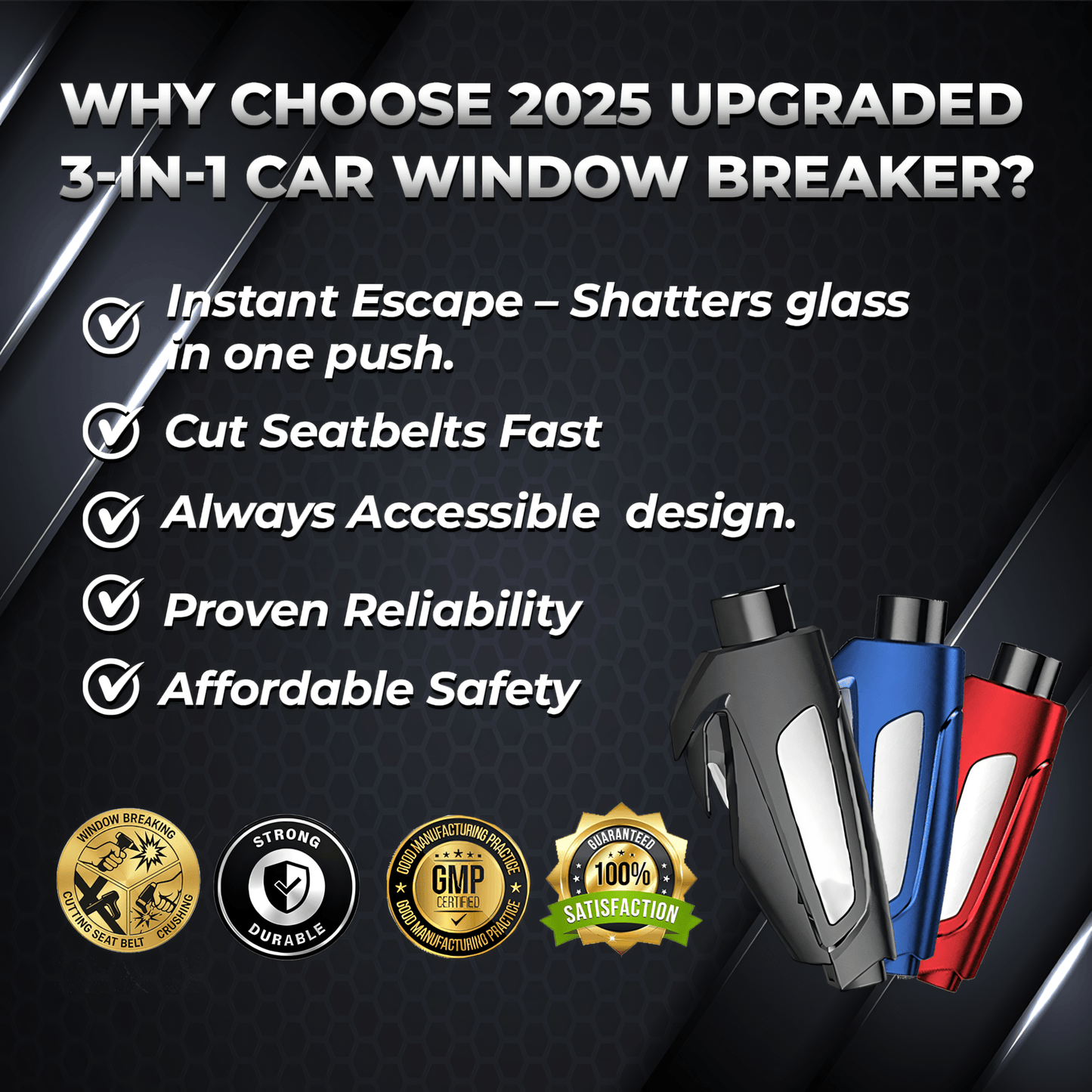 🔥Final 3 Hours: 80% OFF - 💥Upgraded 3-in-1 Car Window Breaker