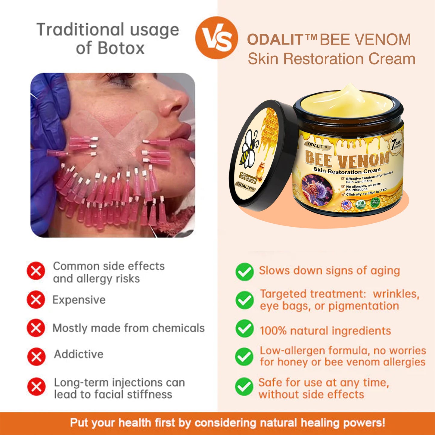 🔥Final 3 Hours: 80% OFF - ODALIT™ Bee Venom Skin Restoration Cream🐝