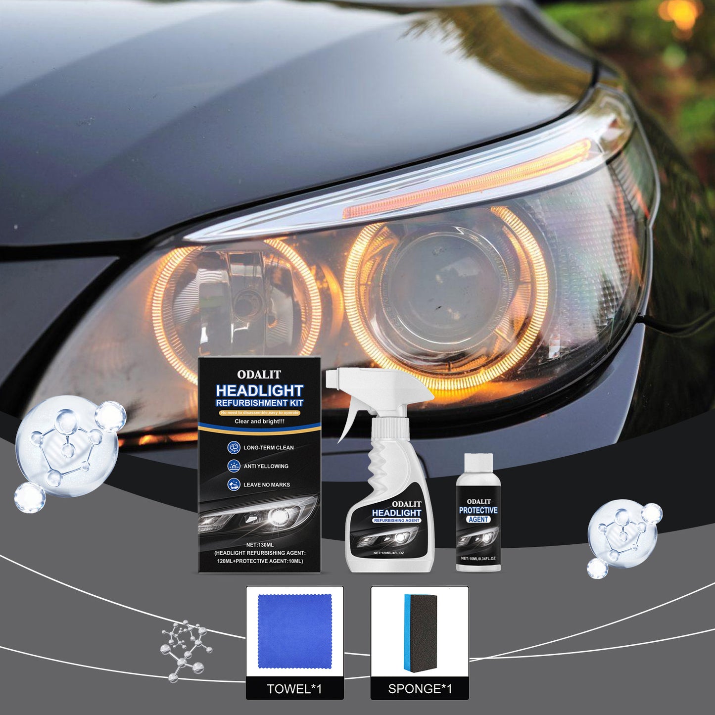 🔥Final 3 Hours: 80% OFF -🚘ODALIT™ Headlight Refurbishment Kit