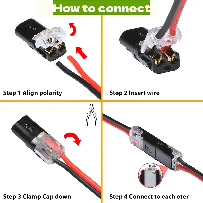 🔥Time-Limited Offer -🔌2-Pin Solderless Wire Connector – Compact Plug for LED Strips & 18–22 AWG Cables