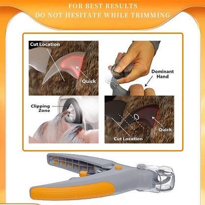 LED Light Pet Nail Clipper 5X Magnification That Doubles as a Nail Trapper, Great for Trimming Cats & Dogs Nails & Claws, Razor Sharp and Durable Blade , Quick-Clip