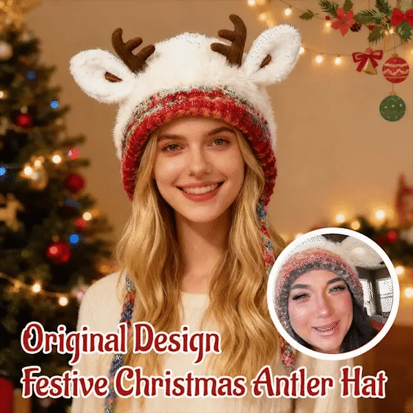 🔥🎄 Christmas Time Limited Offer -🎅Original Design Festive Christmas Antler Hat