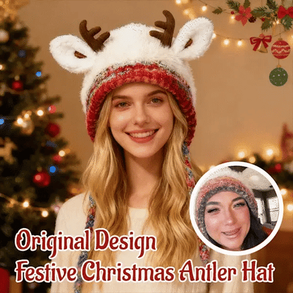 🔥🎄 Christmas Time Limited Offer -🎅Original Design Festive Christmas Antler Hat