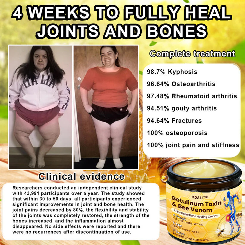 🔥Final 3 Hours: 80% OFF - ODALIT™ Botulinum Toxin & Bee Venom Pain-Relief Bone Healing Cream🐝