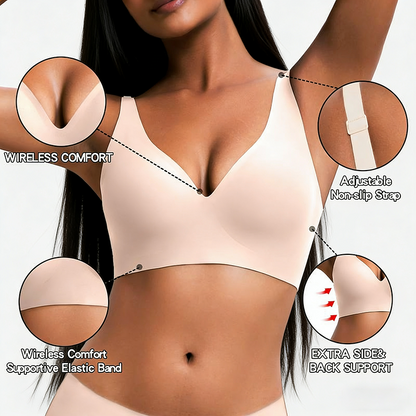 Wireless Womens Comfortable Wireless Bras Push Up Bralettes Seamless Tshirts Bras Deep V