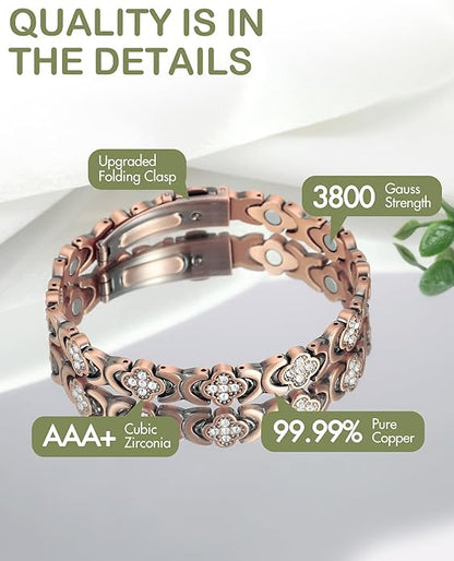 🔥Final 3 Hours: 80% OFF - ODEIUN® Copper Bracelets for Women. Pure Copper Magnetic Bracelet with 3800 Gauss Effective Magnets
