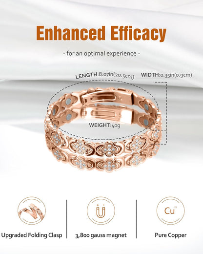 🔥Final 3 Hours: 80% OFF - ODEIUN® Copper Bracelets for Women. Pure Copper Magnetic Bracelet with 3800 Gauss Effective Magnets