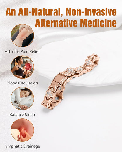 🔥Final 3 Hours: 80% OFF - ODEIUN® Copper Bracelets for Women. Pure Copper Magnetic Bracelet with 3800 Gauss Effective Magnets