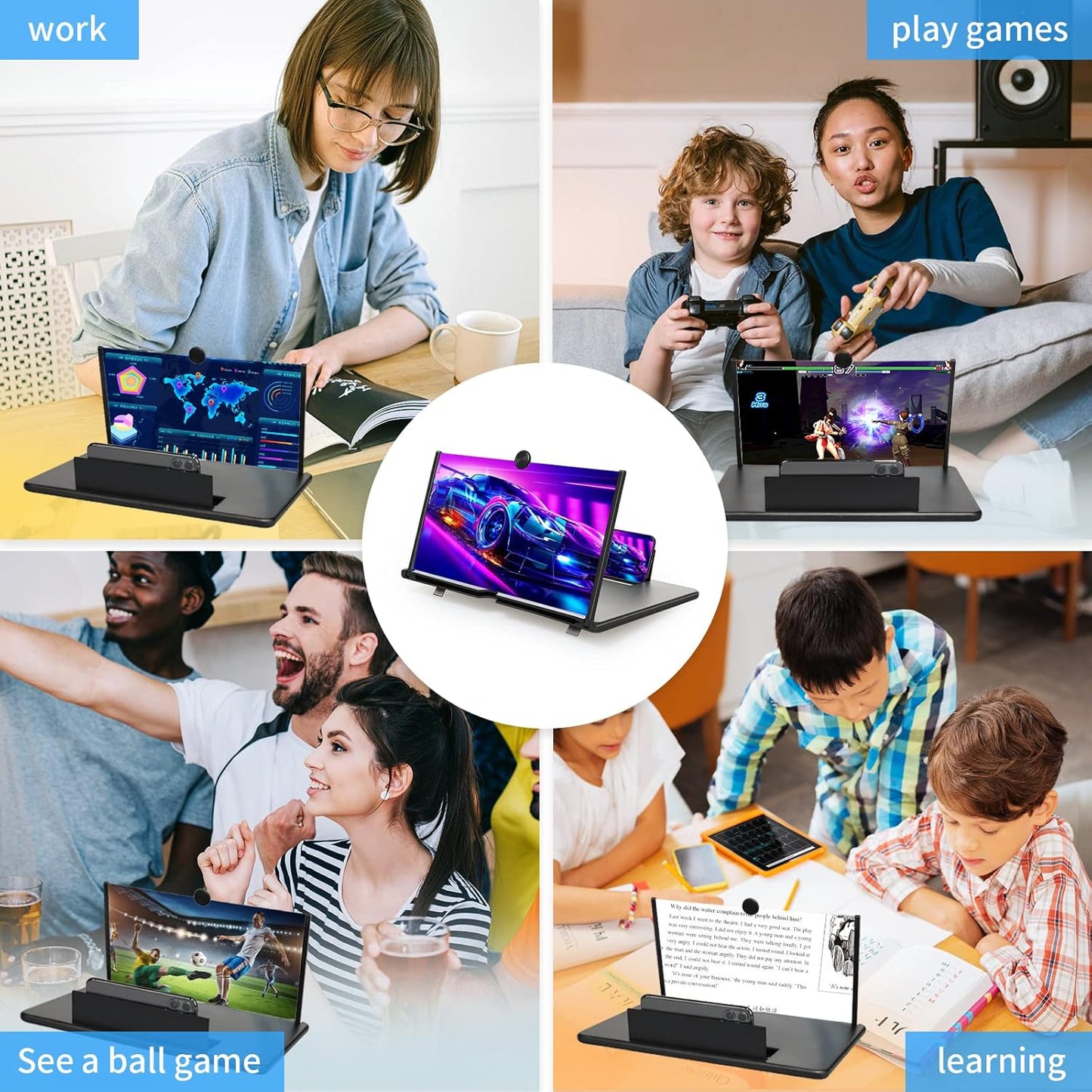 🔥Final 3 Hours: 80% OFF -📱Desktop Phone Screen Magnifier with Extendable Stand🔍