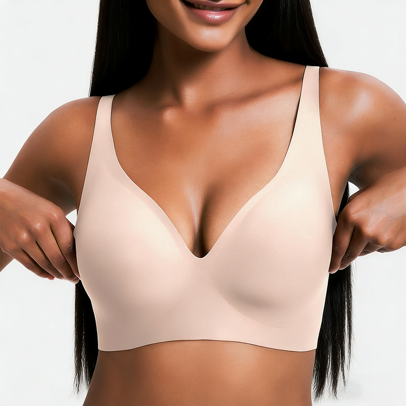 Wireless Womens Comfortable Wireless Bras Push Up Bralettes Seamless Tshirts Bras Deep V