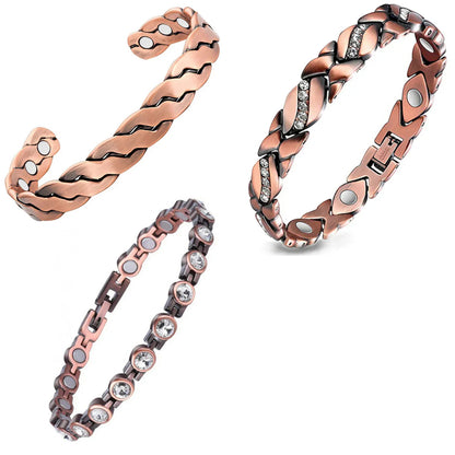 🔥Final 3 Hours: 80% OFF - ODEIUN® Copper Bracelets for Women. Pure Copper Magnetic Bracelet with 3800 Gauss Effective Magnets