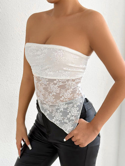Off-Shoulder Lace Bandeau Women's T-Shirt