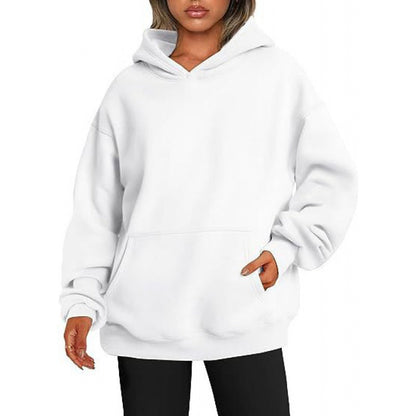 Basic Thick Solid Color Pullover Hoodie