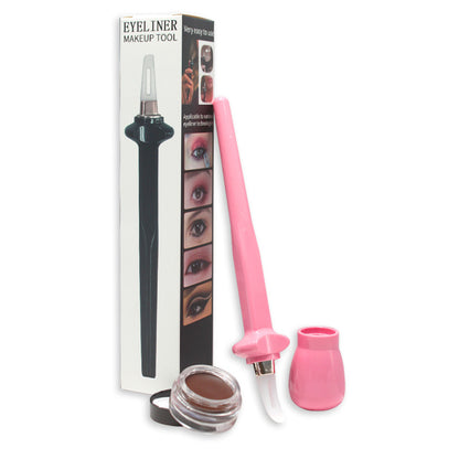 Eyeliner Applicator Kit, Silicone Eyeliner Tool with Eyeliner Cream, Reusable Eye Liner For Shaky Hands Beginer Makeup Handle Cosmetic