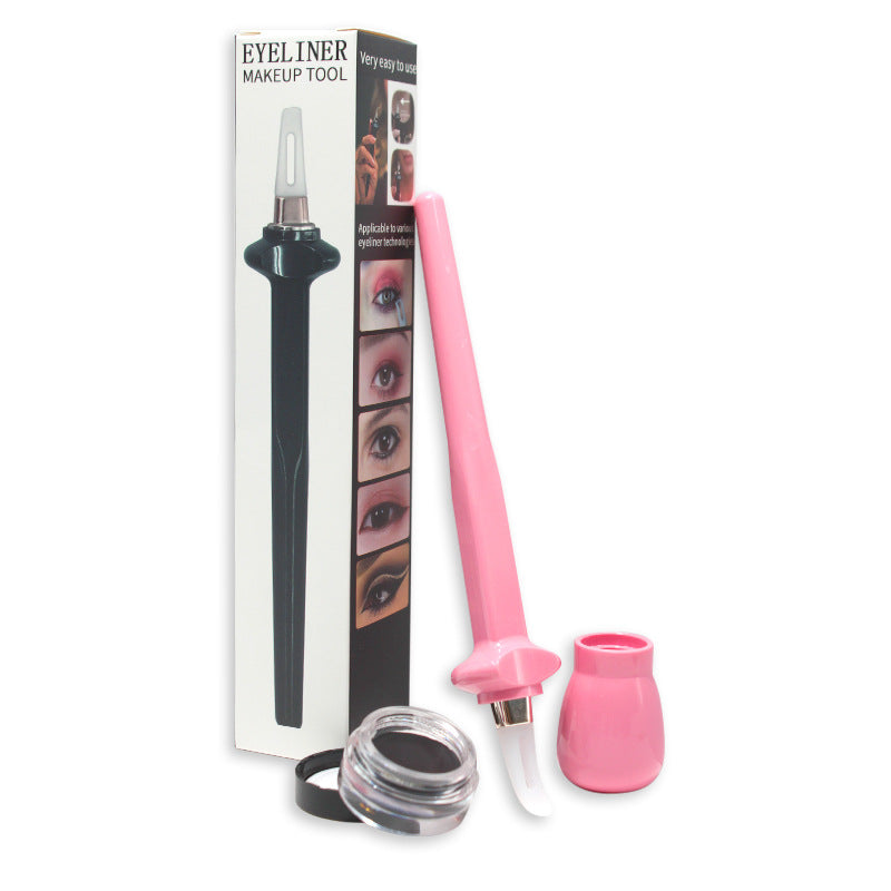 Eyeliner Applicator Kit, Silicone Eyeliner Tool with Eyeliner Cream, Reusable Eye Liner For Shaky Hands Beginer Makeup Handle Cosmetic