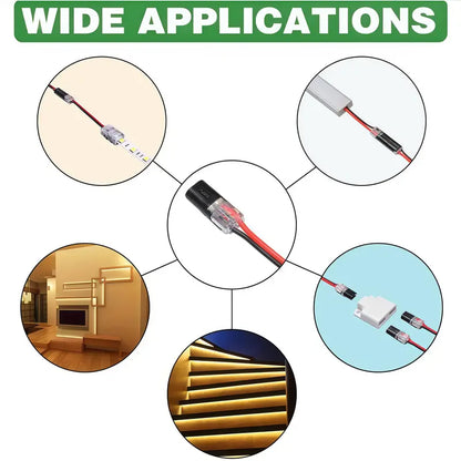 🔥Time-Limited Offer -🔌2-Pin Solderless Wire Connector – Compact Plug for LED Strips & 18–22 AWG Cables