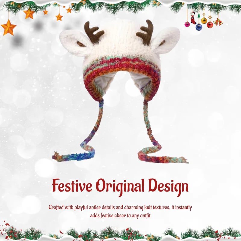 🔥🎄 Christmas Time Limited Offer -🎅Original Design Festive Christmas Antler Hat