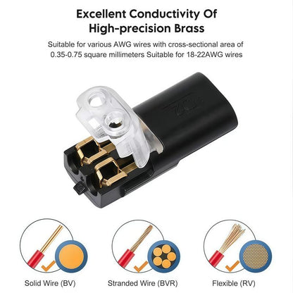 🔥Time-Limited Offer -🔌2-Pin Solderless Wire Connector – Compact Plug for LED Strips & 18–22 AWG Cables
