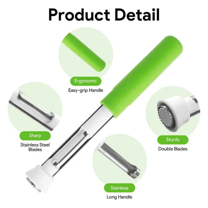 2 in 1 Apple Corer and Peeler, Apple Core Removal Tool, Stainless Steel Fruit Corer, Apple Seed Remover for Cored Apples, Pears, Bell Peppers and Cakes, Kitchen Gadget for Fruit and Vegetable