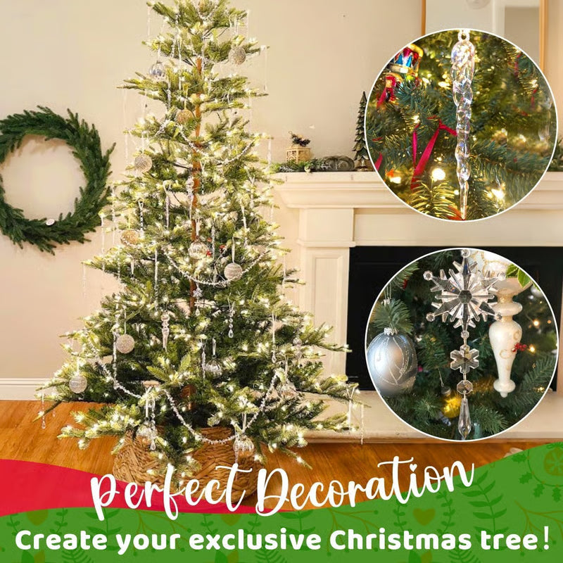 🎄Winter New Year Party Supplies Set - Crystal Snowflake Ornaments For Christmas Tree🎅